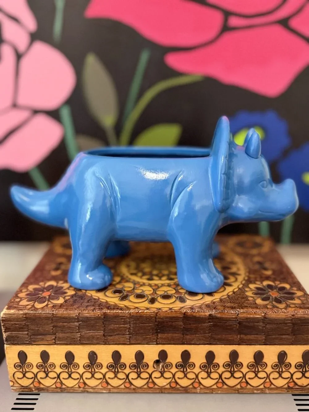 Kawaii Triceratops Dinosaur Plant Pot Novelty Decor